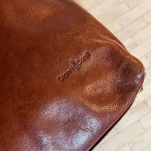 Brown Leather Briefcase with Polished Finish